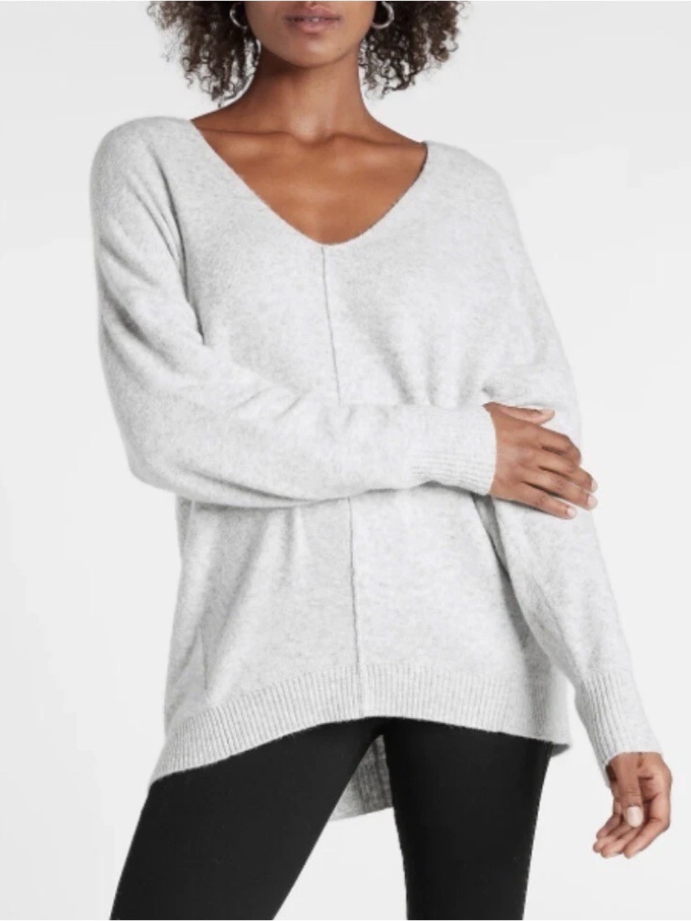 Express Women’s Tan V Neck Sweater, Size Medium - Picture 2 of 7